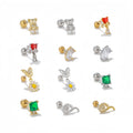 Hot Selling New Flower Butterfly Earrings 18K Gold Plated Brass Earrings Fashion Jewelry Colored Zircon Earrings for Women