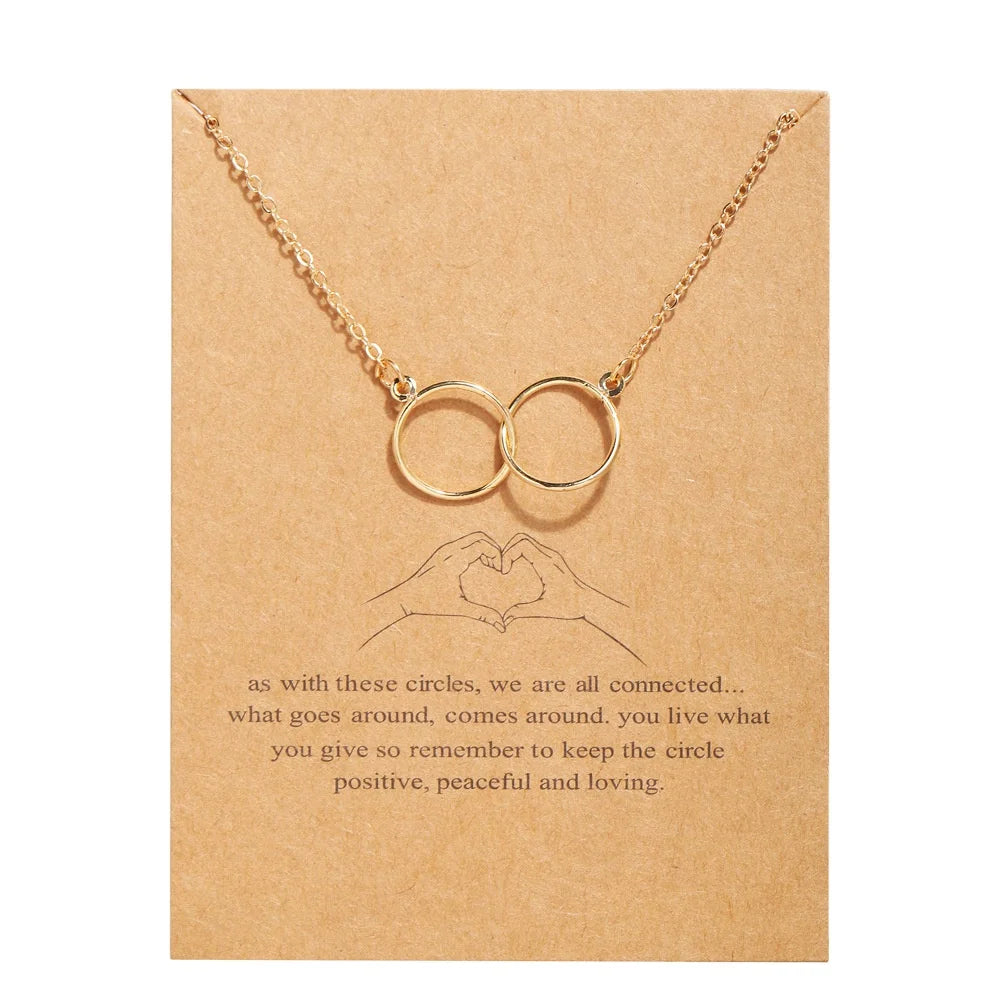 Simple Butterfly Card Pendant Necklace Alloy Geometric Colorful Necklace for Women Fashion Jewelry Accessories Gift