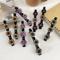 Hair Clips Braided Hair Clips for Women Sparkling Crystal Stone Braided Clover Rhinestone Hair Clip