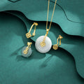 Wholesale Gold Plated 925 Sterling Silver Inlaid Jade Safety Clasp Jade Pendant Jewelry Accessories for DIY Necklace Making