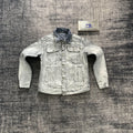 DENIMGUYS Custom Vintage Fashion Men's Paint Silver Foiled Wax Jacket Streetwear Oversized Multiple Seams Men Jackets