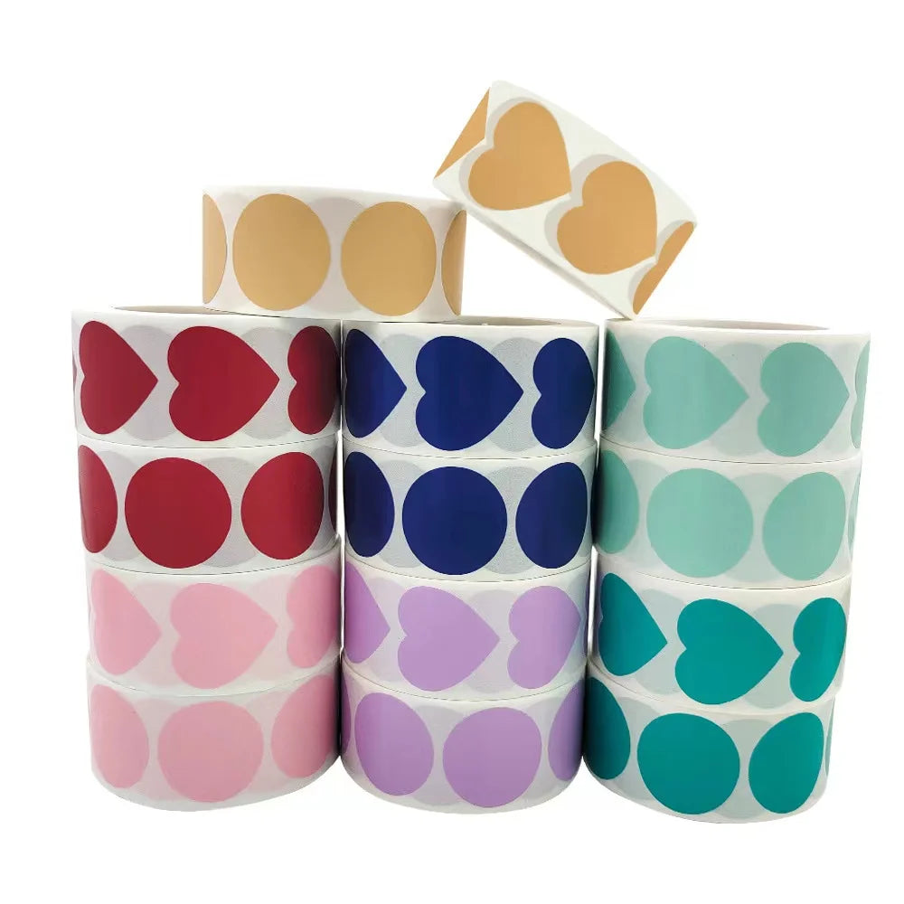 500PCS/Roll 1 Inch Popular Custom Wholesale Round Sticker for Label Wedding Gift Holiday Celebration Gift Decoration