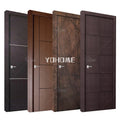 American Cherry Wood Door Modern Design Vertical Lines Interior Door Modern Bedroom Door Design