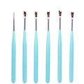 Wholesale 6pcs Plastic Handle Nail Flower Paint Brush Set Nylon Gel UV Colorful Drawing Nail Art Brushes for Painting Line Petal