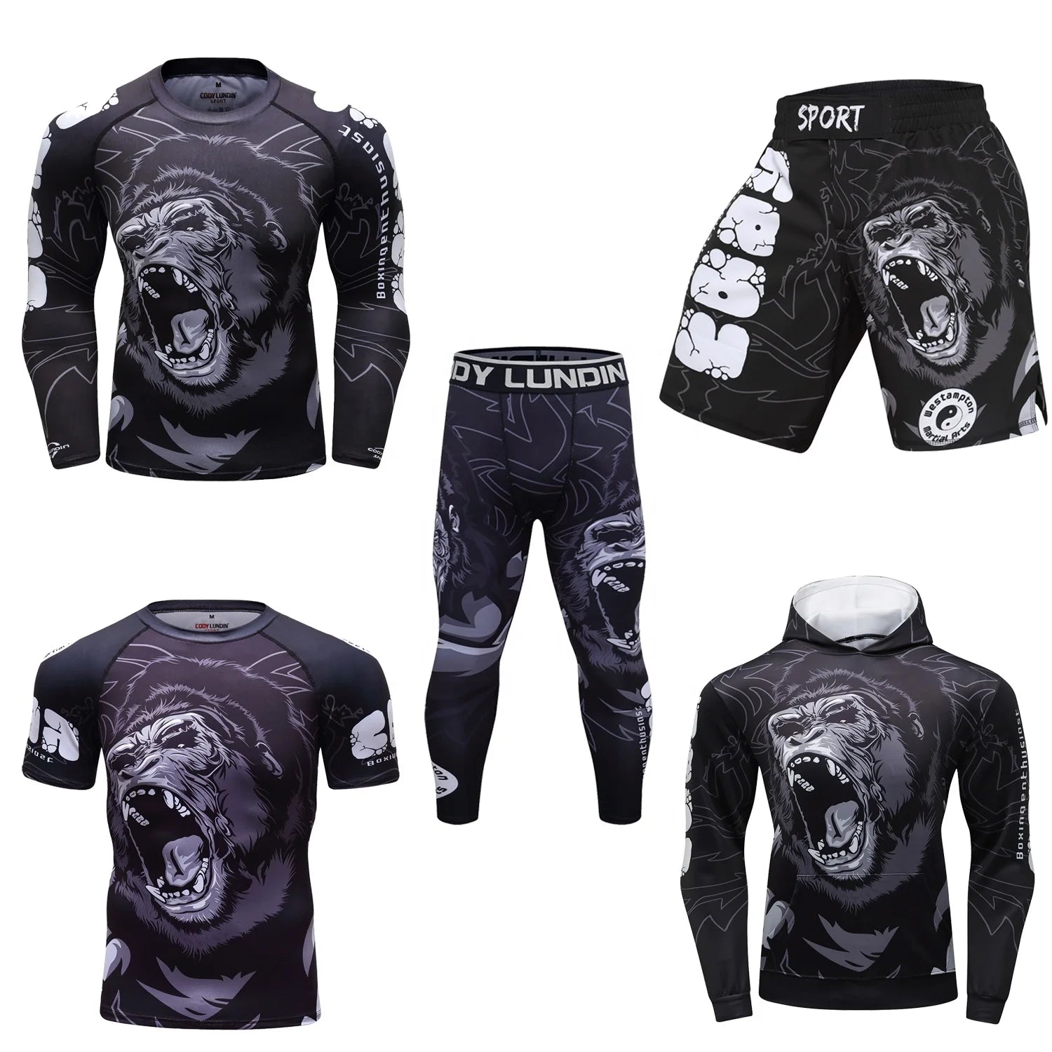 All Over Sublimation Printing Mma Bjj t Shirt Rash Guard Shorts Leggings Hoodies Sets Custom logo Graphic Sportswear
