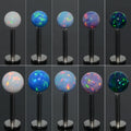 G23 Titanium Opal Ball Internally Threaded Labret Stud Opal Stone Ear Cartilage Tragus Helix Earring Piercing Jewelry Wedding