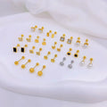Hypoallergenic Jewelry Type 18k Gold Small Screw Back Earrings Stainless Steel Children's Earrings for Sale