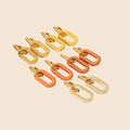 Gold Stainless Steel Earrings Drop Earing Statement Square Shaped Geometric Dangler for Women
