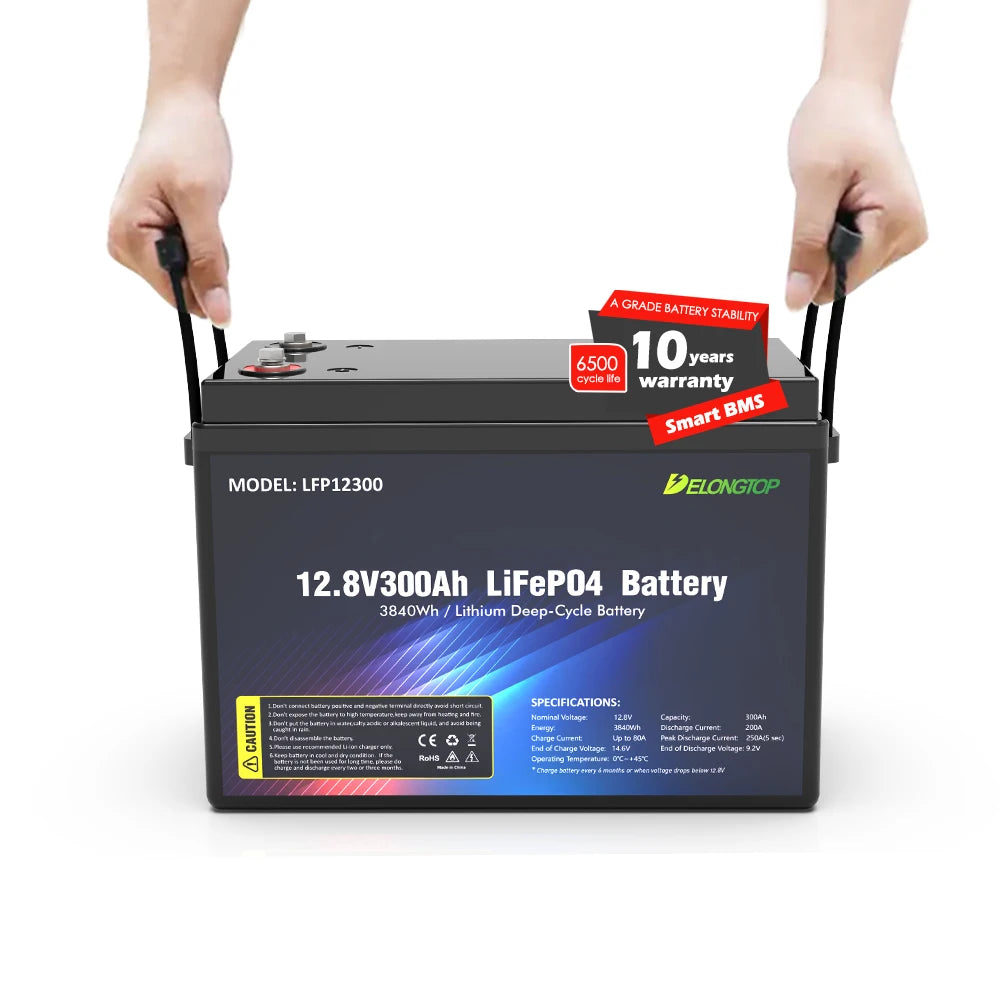 EU Stock 12.8V 100ah 200ah 300ah AKKU Deep Cycle Lifepo4 Lithium Ion Battery for RV Caravan Camper and Trolling Motor
