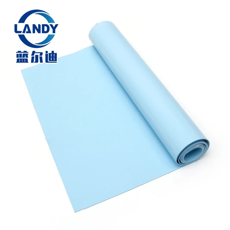 Landy PVC Solid Light Blue 1.5mm Thick Swimming Pool Liner Anti-chlorine UV Resistant Non-Slip Easy Install Durable Oval Shape