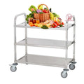 3 Tiers Square Tube Stainless Steel Hotel Restaurant Trolley Restaurant Food and Drink Serving Trolley