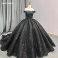 New Black Evening Dresses Floor Diamonds Shine One-Piece Collar Long Evening Gowns Pleat Prom Dress 6679