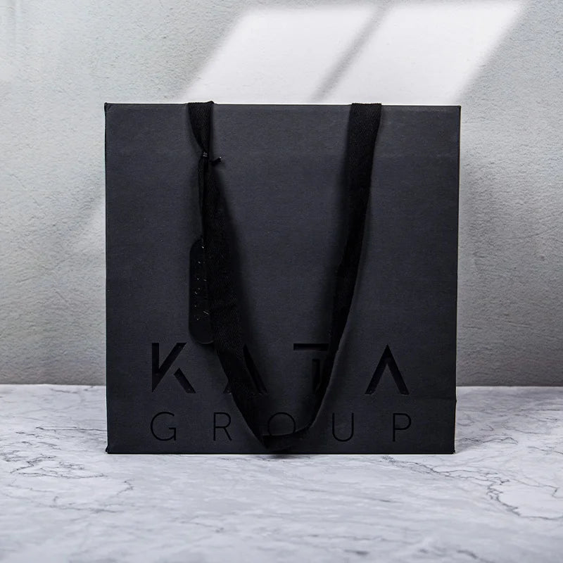 Custom Embossed UV Printed Logo Mass Size Thicken Garment Shoes Scarf Shopping Clothing Paper Bag Packaging