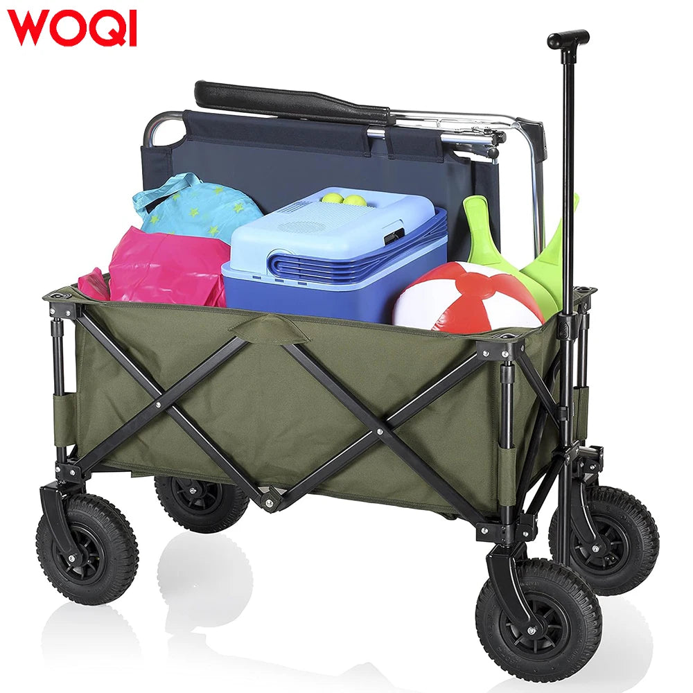 WOQI Outdoor Camping Fishing Garden Shopping Sports Beach Boardwalk Folding Wagon