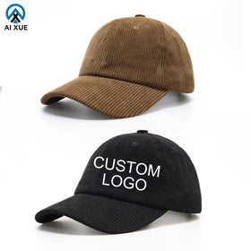 Wholesale Men Winter Corduroy Baseball Cap Vintage Solid Color Warm Blank Sport Dad Hat Support Custom Logo