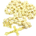 Cheaper 8mm Christ Cross Beads Rosary Necklace Catholic Rosary Christ Cross Prayer Beads Rosary