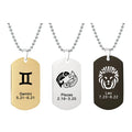 Ywganggu 12 Constellations Custom Necklace Multiple Colors Stainless Steel Necklace Star Sign Capriconrn Engrave Pendant Jewelry
