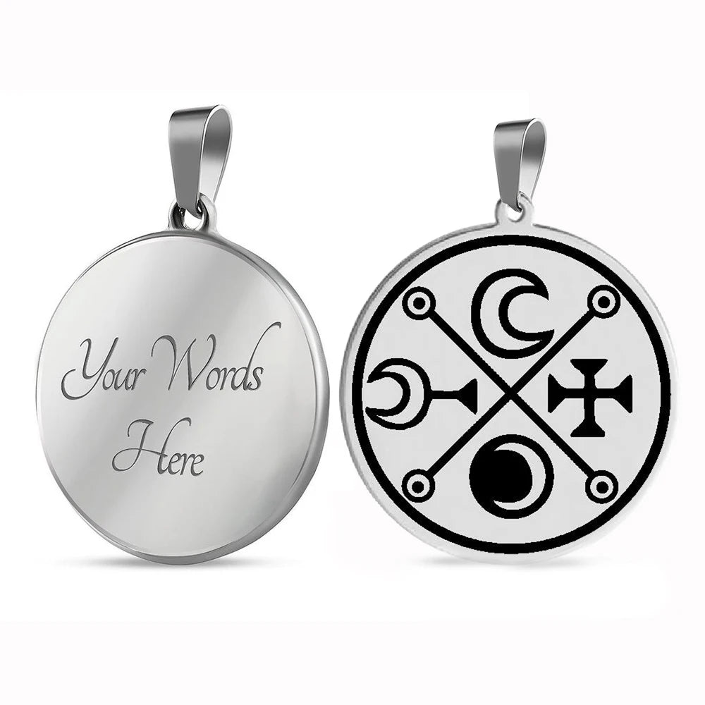 Seal of Decarabia Goetia the Demon God Among Solomon's Seventy-two Pillars Talisman Laser Cut Stainless Steel Pendant Necklace