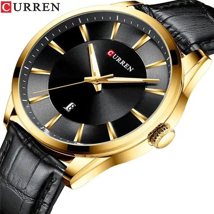 CURREN 8365 Quartz Watches for Men Leather Strap Male Wristwatches Top Luxury New Business Men's Clock Gift