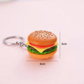 Wholesale Creative Hamburger Resin Key Chain for Friend Gift Cute Simulation Food Bag Pendant Accessory Keychain Car Keychain