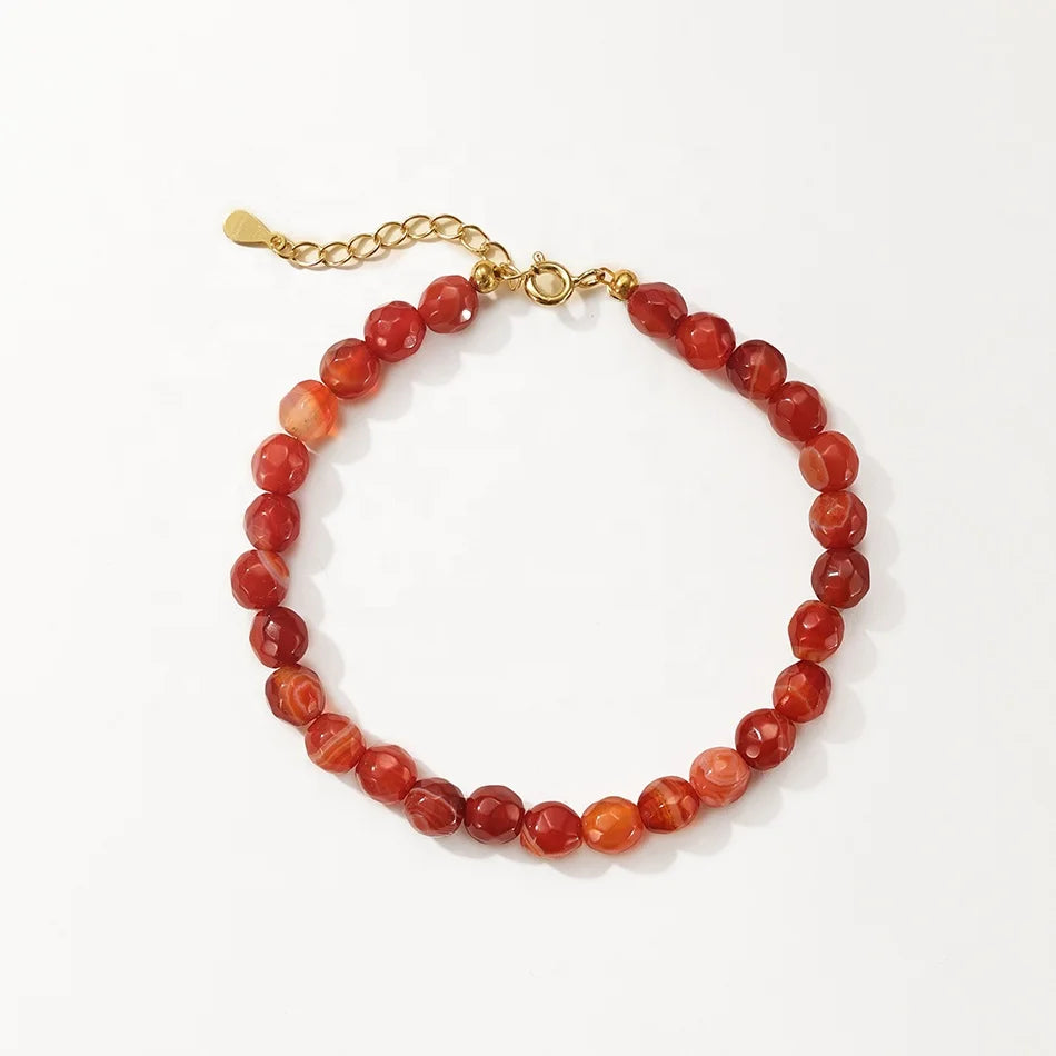 Nagosa Women Luxury Jewelry 18k Gold Vermeil 925 Sterling Silver Gemastone Charm Beaded Bracelets