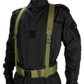 2 Sizes Molle Tactical Padded Battle Belt with Detachable X-shaped Suspender Straps for Patrol Training Outdoors Duty