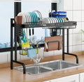 Over Sink Dish Drying Rack Adjustable Metal Dish Drainer for Kitchen Storage Shelf Countertop Organization