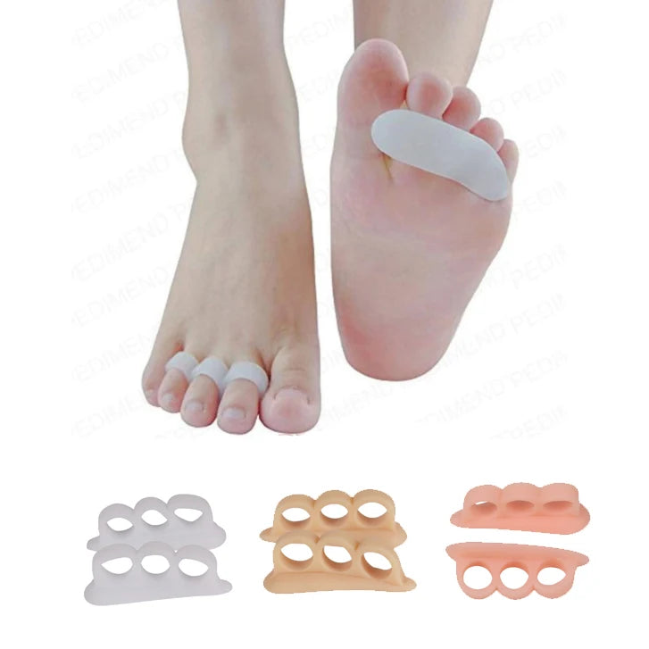 Unisex Silicone Gel Triple Loop Toe Straightener Toe Separator for Hammer Toes