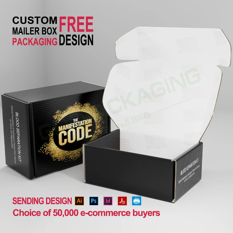Custom Hat Wholesale Shipping  Boxes Custom Small Mailer Boxes with Logo Shipping Boxes Black
