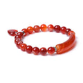Fashion Circular Arc Circle Carnelian 8MM Gemstone Heart Elastic Bracelet Healing Crystal Love's Bracelet Women's Vacation Gift