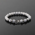 8mm Handmade Elastic Healing Gemstone Beads Vintage Silver Spacer Hands of the Virgin Mary Charm Beaded Couples Bracelets
