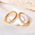 Wholesale Bulk Couple Engagement Jewelry Fashionable Stainless Steel Gold Stackable Eternity Zirconia Rings