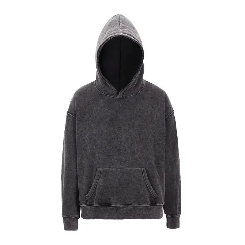 OEM Men's Long Sleeve Oversized Hoodie Set Plain Dyed Sweatshirt with Printed Pattern for Autumn Hooded Collar Sweatshirt Set