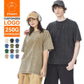 ZYTshirt Customized 250GSM Vintage Acid Wash Cotton Oversized T Shirt for Streetwear HipHop with Screen Printing