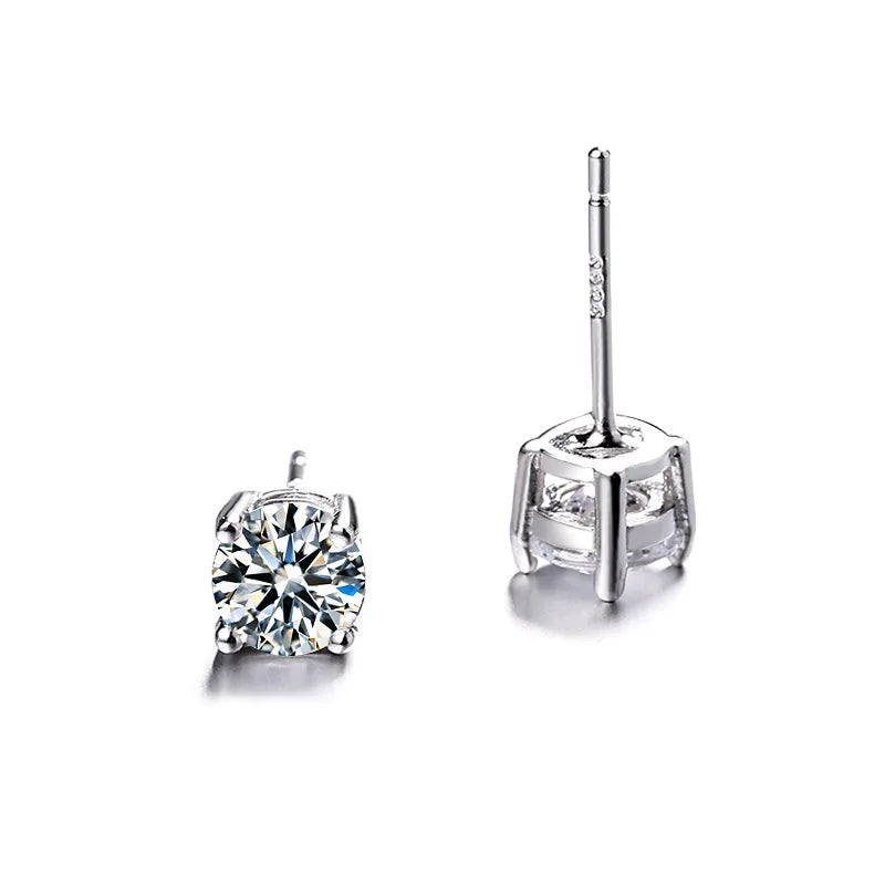 925 SILVER Zircon Hearts and Arrows Monki Ear Piercing Studs Jewellery Summer Inspired Earrings Women 2021