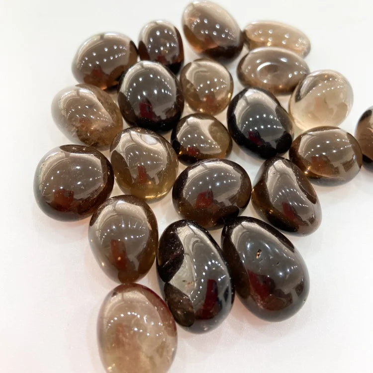 Hot Sale Natural Quartz Crystal Gravel Smoky Quartz Tumbled Stone