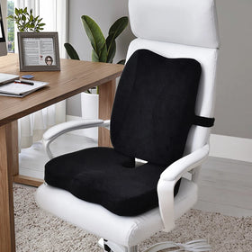 Memory Foam Seat Cushion Lumbar Back Support Pillow Set Orthopedic Chair Pad Support Car Driver Seat Cushion