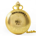 Antique Flower Gold Hand Winding Retro Mechanical Roman Pocket Watch