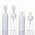Custom PET Plastic Foam Pump Bottles 100ml 200ml Mousse Silicone Brush Head for Cosmetic Makeup Facial Cleanser Face Wash Soap