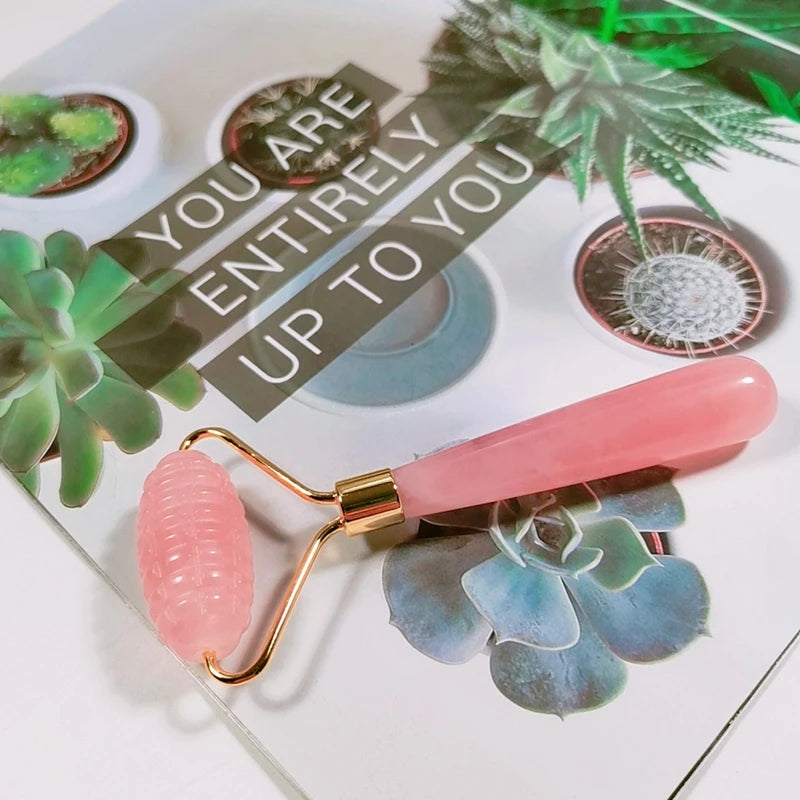2026 Original New Natural Beauty Tools: Bottles Oils Blue Jade For Face And Gua Sha Set Rose Quartz Roller