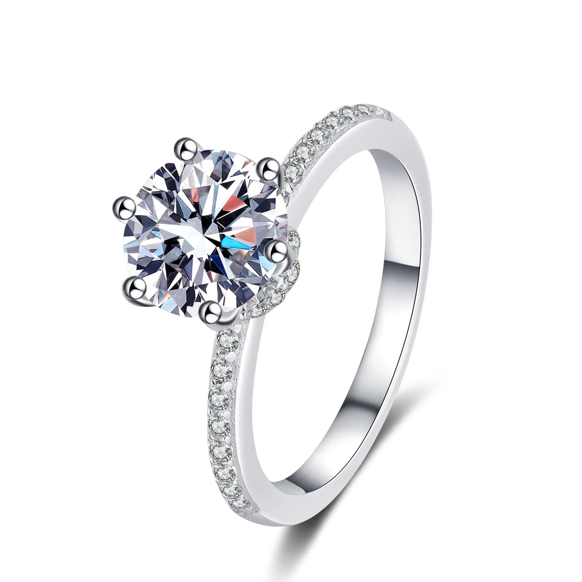 2023 Jewelry VVS Diamond Moissanite Ring 925 Sterling Silver Wedding Rings for Couples Set and Engagement