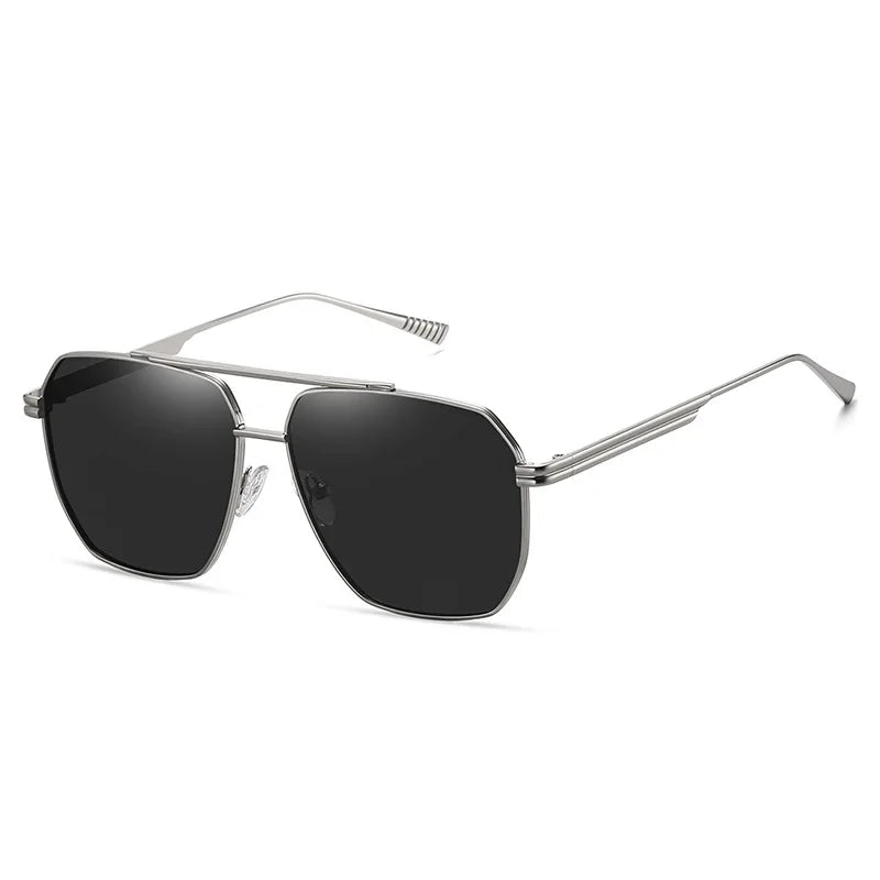 2025 Latest Fashion Custom TAC Polarized Sunglasses Metal Frame UV Protection Sunglasses for Men