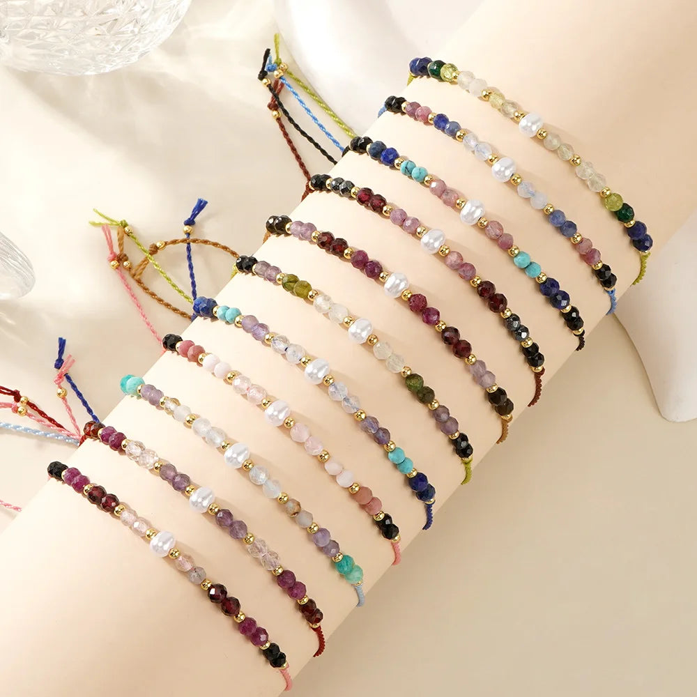 Bohemian Semi-precious Stone Beads Friendship Rope Hand-beaded Women's Handmade Bracelet