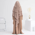 Wholesale New Arrival Eid Plus Size Islamic Clothing Muslim Women Jilbab Prayer Butterfly Sleeve Abaya Dress and 3 Layers Khimar