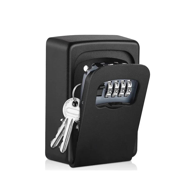 Modern 4-Digit Combination Lockbox with Dust-proof Cover Outdoor Key Hider and Password Box for House Keys