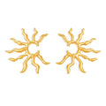New Exaggerated Big Sun Flower Personality Earrings Stainless Steel PVD Plating Popular Fashionable Earrings Wholesale for Women