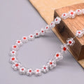 10-13mm Stripe Lampwork Glass Beads Plum Blossom Shape Lampwork Loose Space Beads for Jewelry Making Bracelet