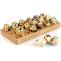 Home Countertop Refrigerator Kitchen Accessories Acacia Wooden Quail Egg Holder Tray Stand Display Storage Rack Organiser