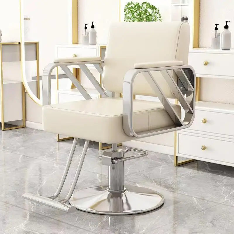 Luxury Beauty Hair Salon Furniture Synthetic Leather Styling Chair with Lifting Feature Hairdressing Barber Chairs for Sale