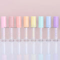 Wholesale Plastic Makeup Container 9ml Empty Big Fat clear Lip Gloss Tubes Lip Balm Packaging pink White Lid Wand Private Label
